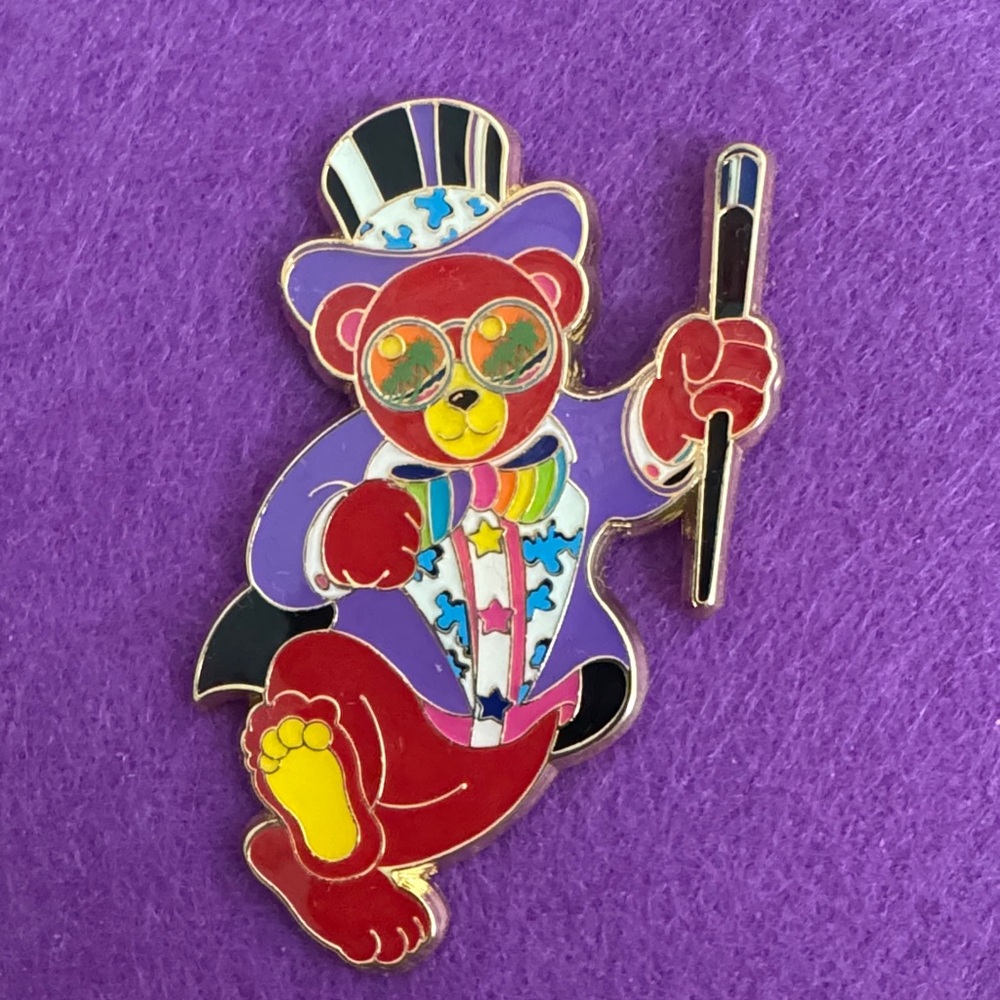 Lisa Frank Colorful Bear Pin - Red, Purple, Blue